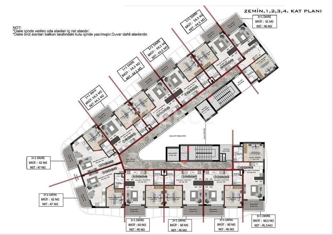 Апартаменты в Алании, Турция, 60 м² - фото 11
