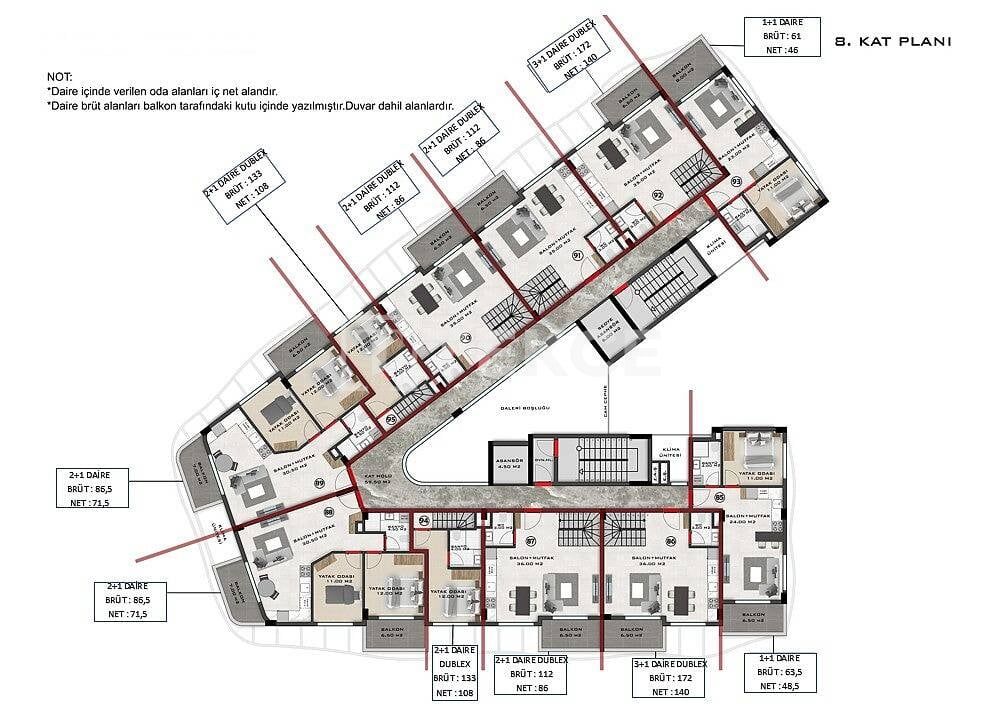 Апартаменты в Алании, Турция, 60 м² - фото 12