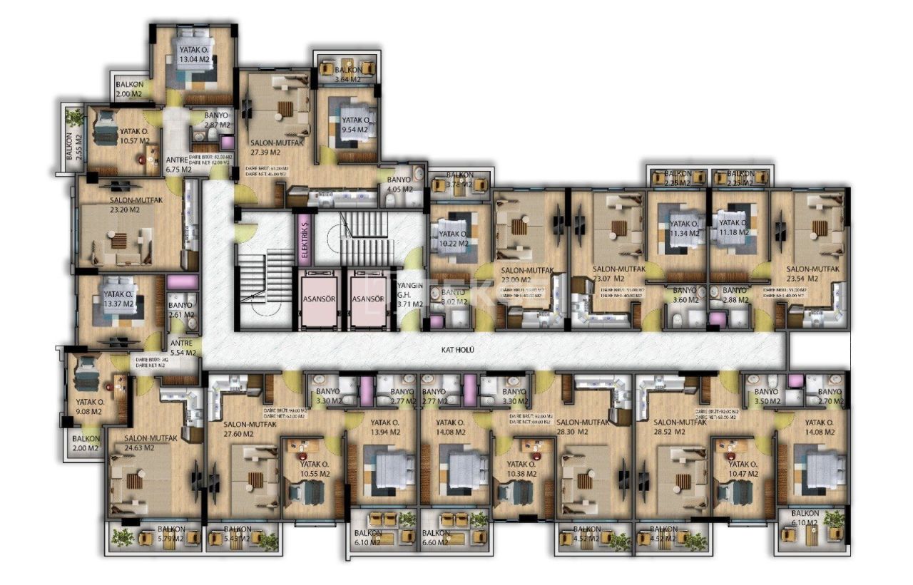 Апартаменты Мезитли, Турция, 86 м² - фото 8