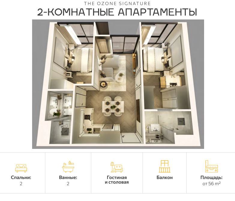 Апартаменты на острове Пхукет, Таиланд, 56 м² - фото 2