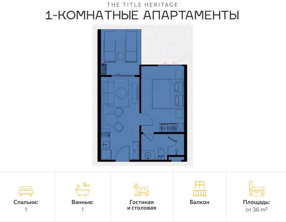 Апартаменты на острове Пхукет, Таиланд, 56 м² - фото 2
