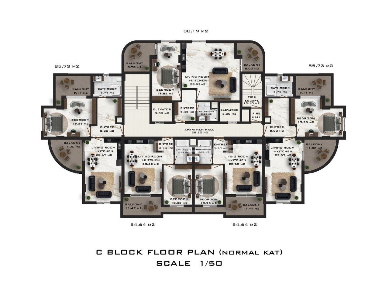 Пентхаус в Алании, Турция, 125 м² - фото 18