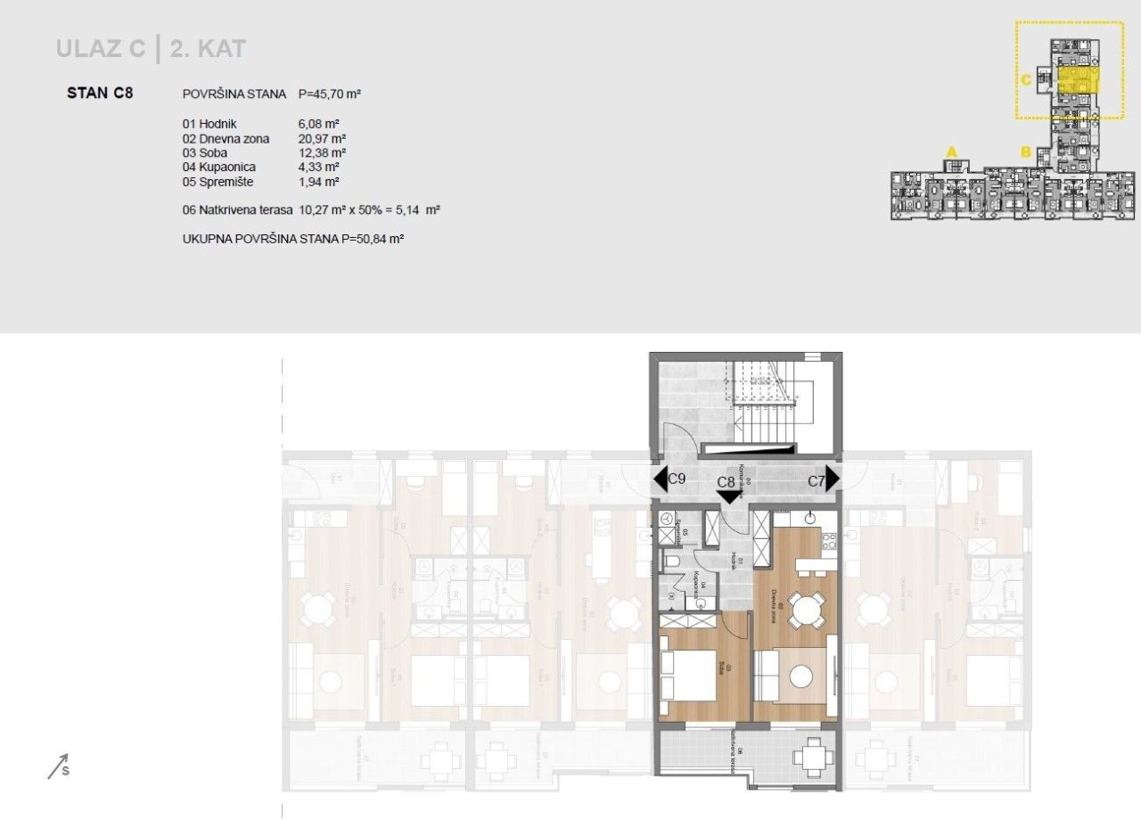 Квартира в Лабине, Хорватия, 50.84 м² - фото 5