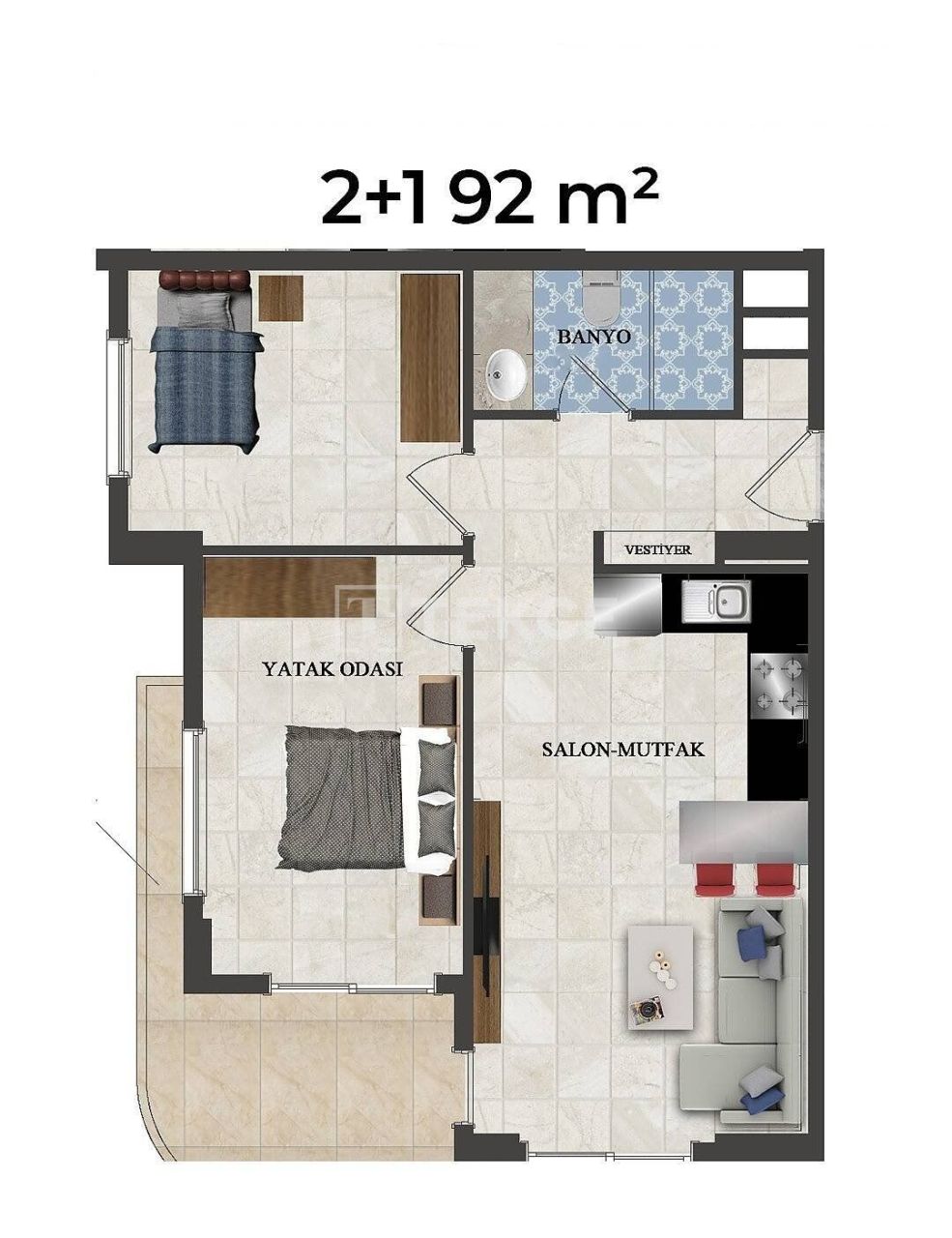 Апартаменты в Алании, Турция, 80 м² - фото 18