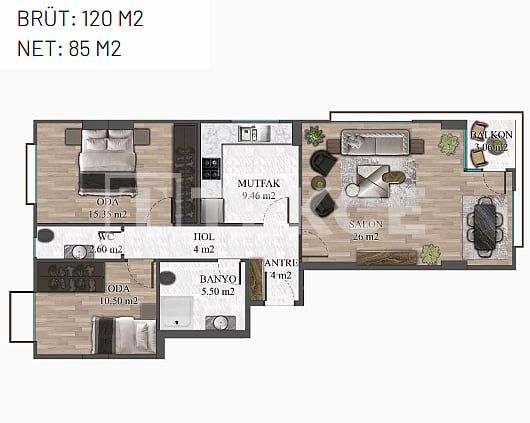 Апартаменты в Стамбуле, Турция, 120 м² - фото 13
