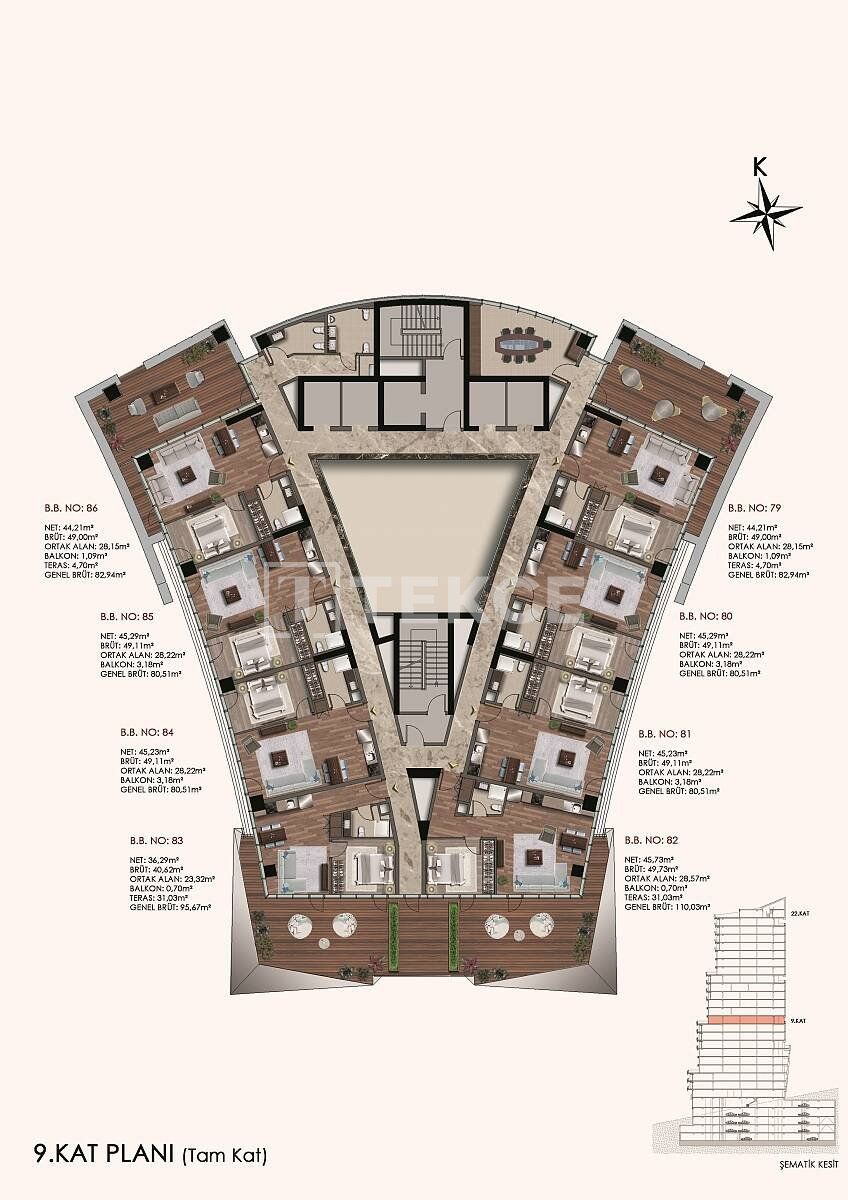Апартаменты в Стамбуле, Турция, 130 м² - фото 10