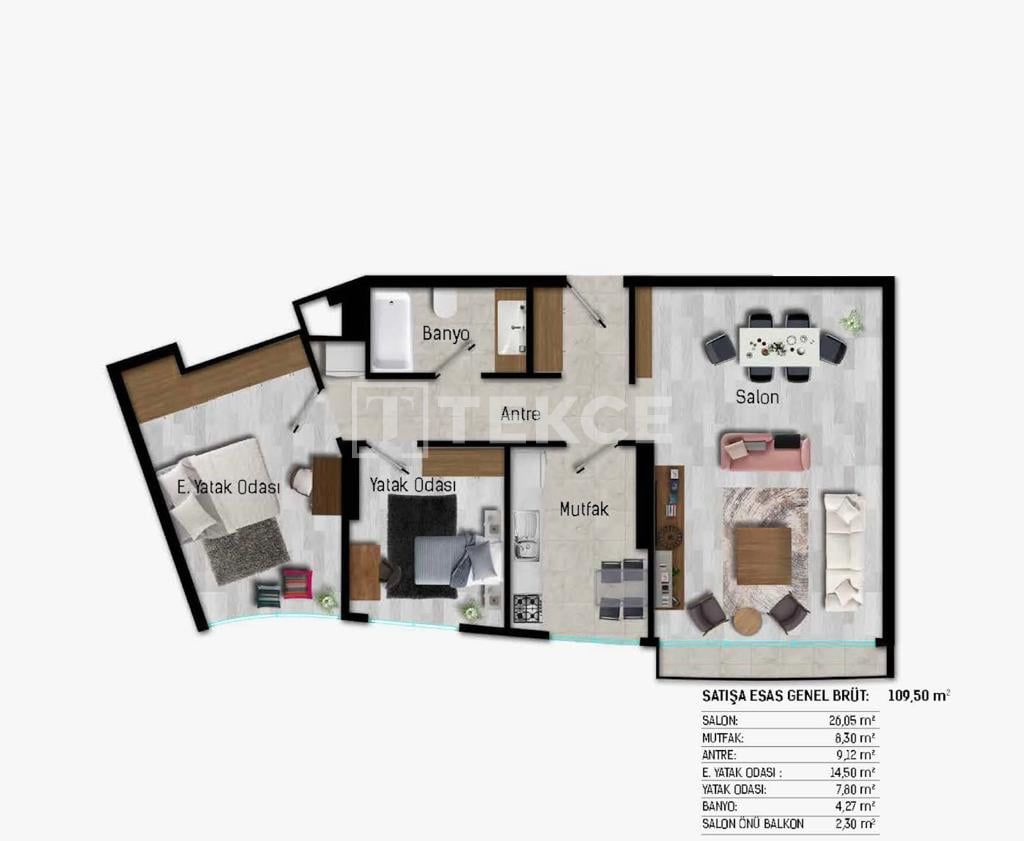 Апартаменты в Стамбуле, Турция, 92 м² - фото 12