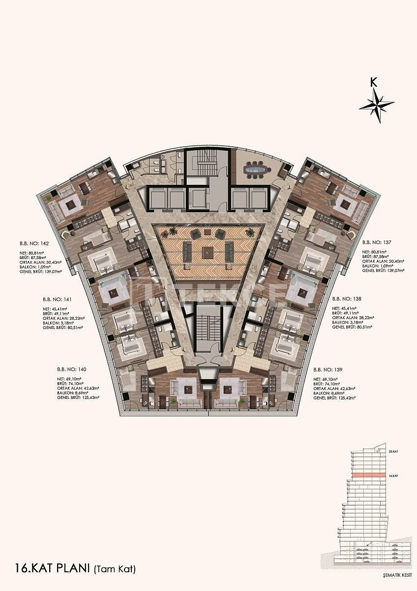 Апартаменты в Стамбуле, Турция, 81 м² - фото 16