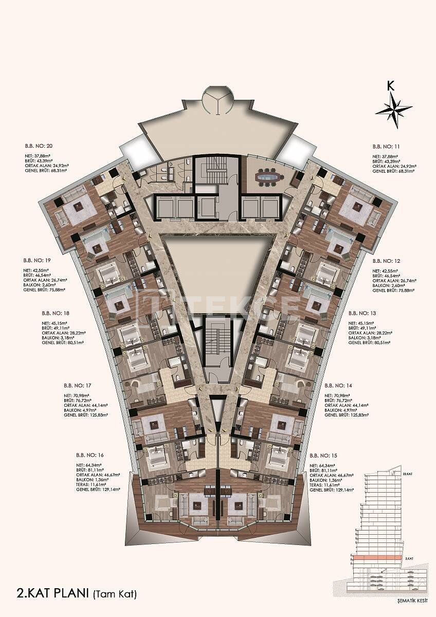 Апартаменты в Стамбуле, Турция, 81 м² - фото 17