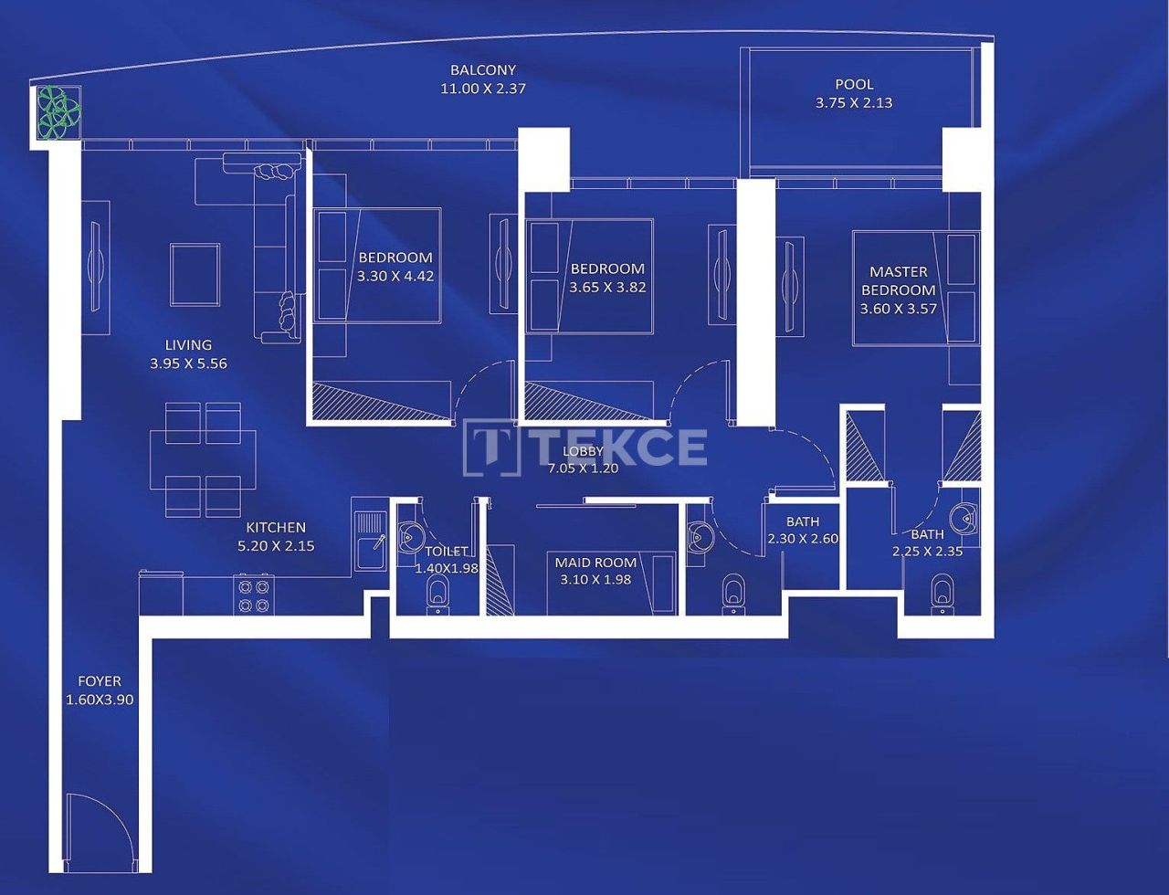 Апартаменты в Дубае, ОАЭ, 100 м² - фото 18