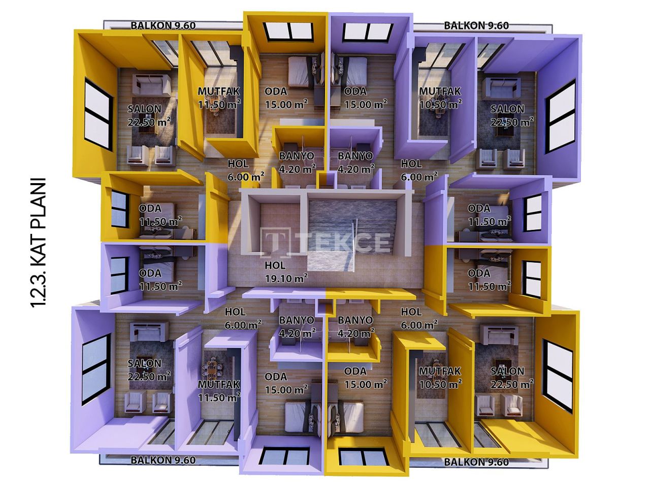 Апартаменты Чифтликкёй, Турция, 50 м² - фото 5