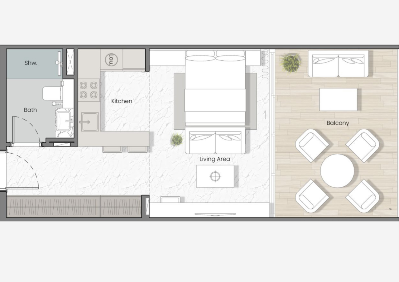 Студия в Рас-эль-Хайме, ОАЭ, 48 м² - фото 8