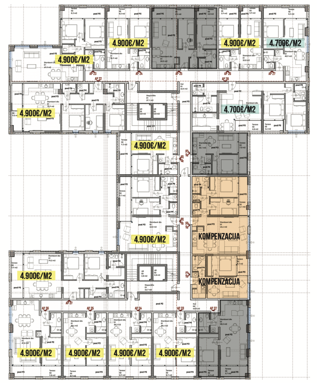 Квартира в Будве, Черногория, 88.7 м² - фото 9