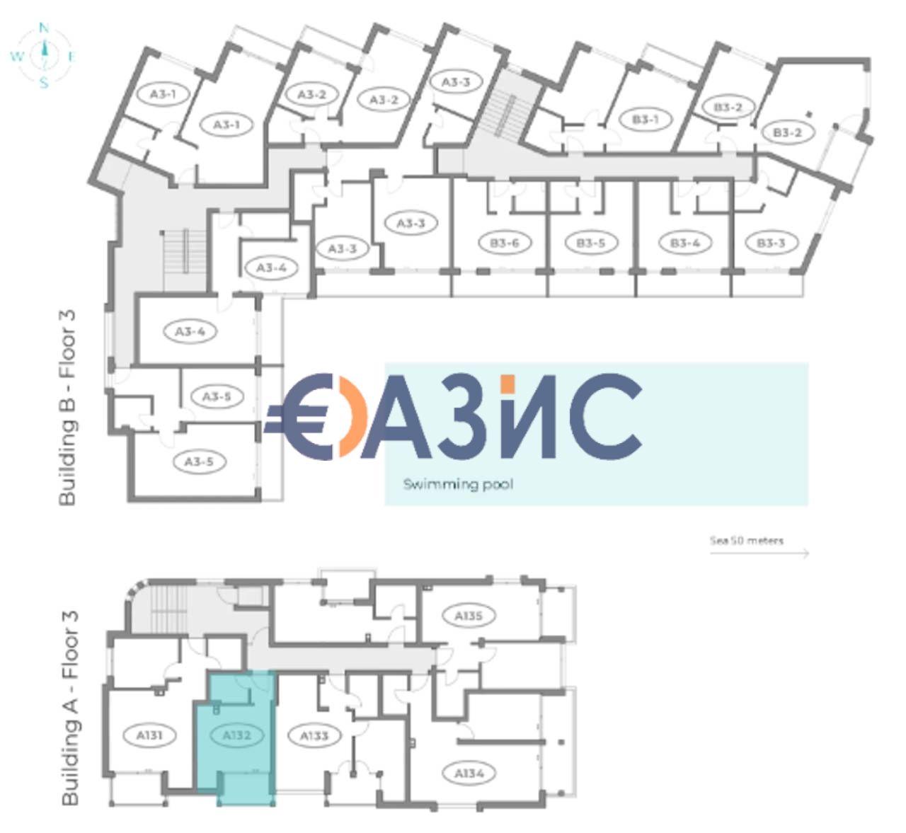 Апартаменты в Обзоре, Болгария, 35.5 м² - фото 14