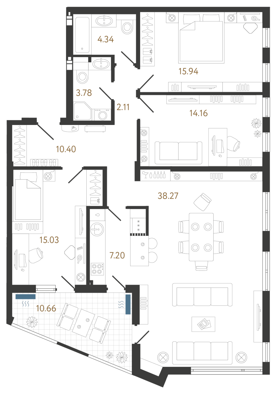Квартира в Белграде, Сербия, 121.89 м² - фото 1
