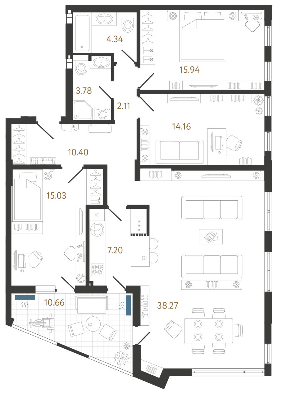 Квартира в Белграде, Сербия, 121.89 м² - фото 1