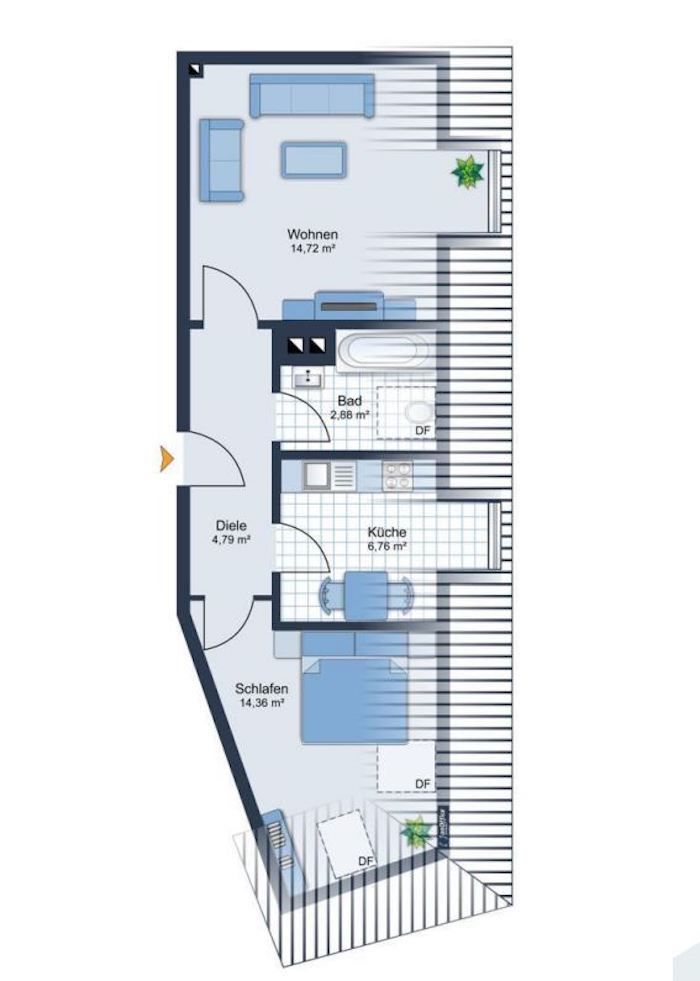 Квартира в Вуппертале, Германия, 40 м² - фото 12