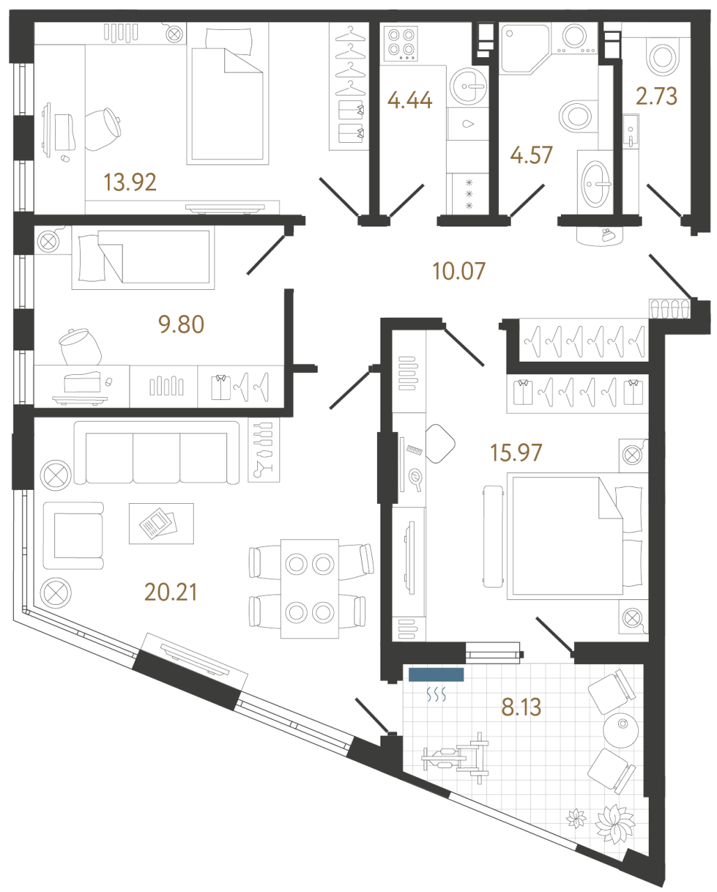 Квартира в Белграде, Сербия, 89.84 м² - фото 1