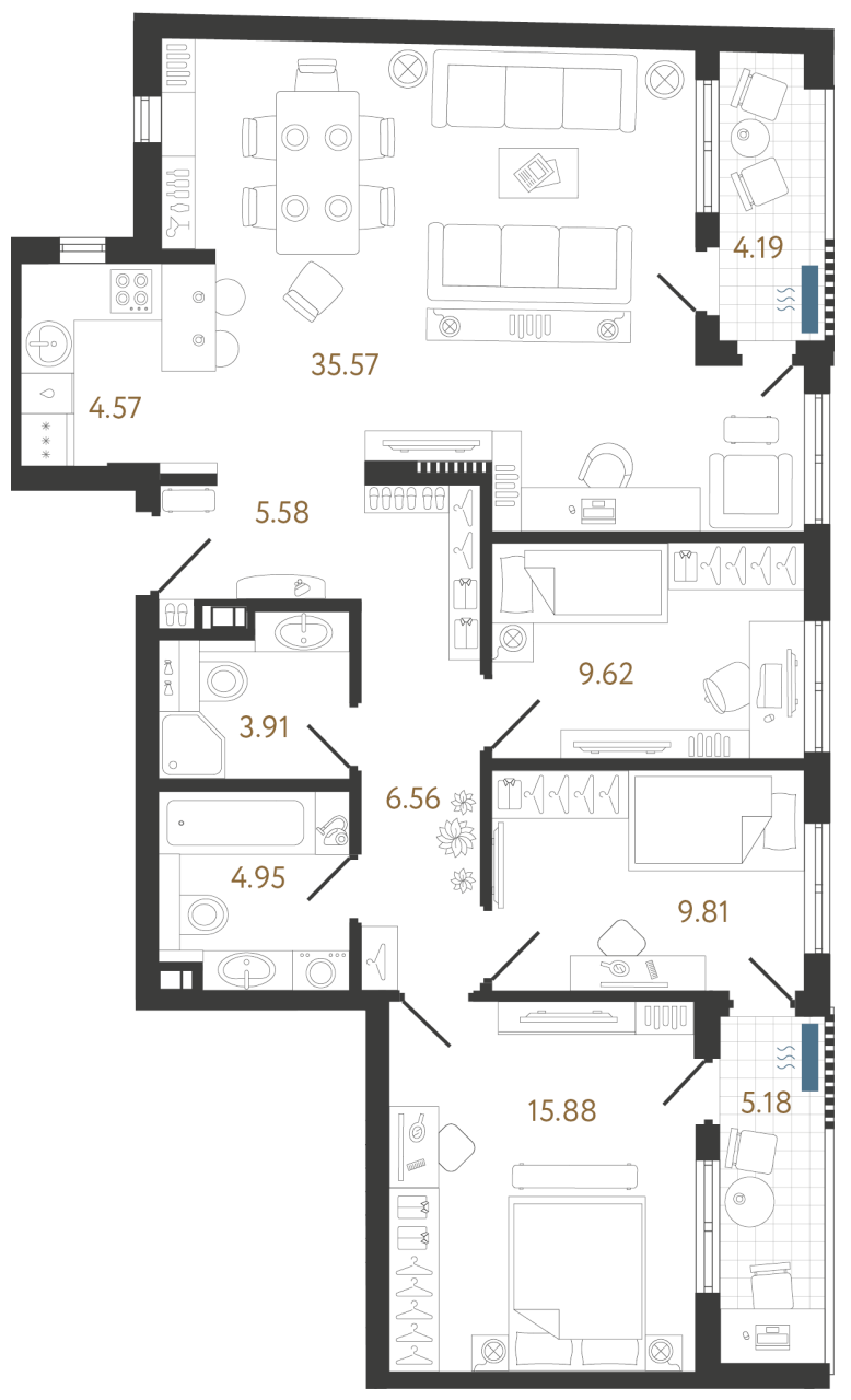 Квартира в Белграде, Сербия, 105.82 м² - фото 1