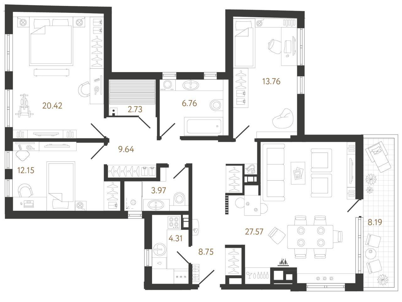 Квартира в Белграде, Сербия, 118.25 м² - фото 1