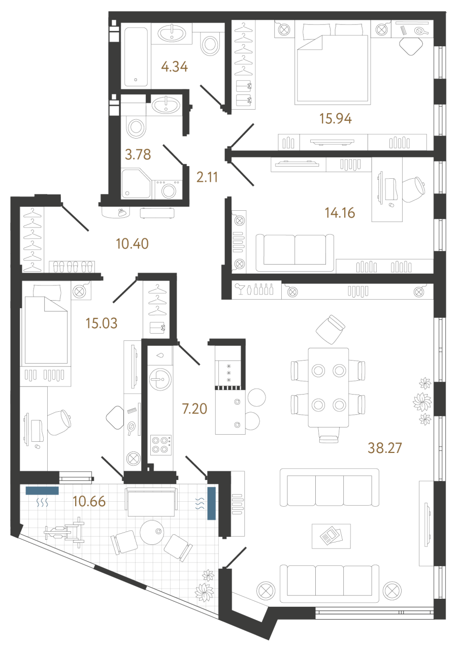 Апартаменты в Белграде, Сербия, 121.89 м² - фото 1