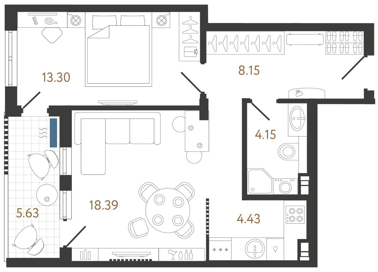 Апартаменты в Белграде, Сербия, 54.05 м² - фото 1