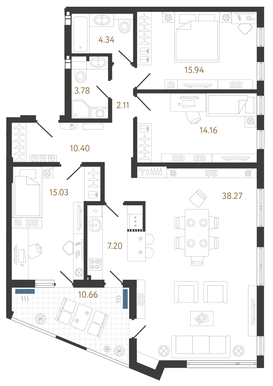 Апартаменты в Белграде, Сербия, 121.89 м² - фото 1