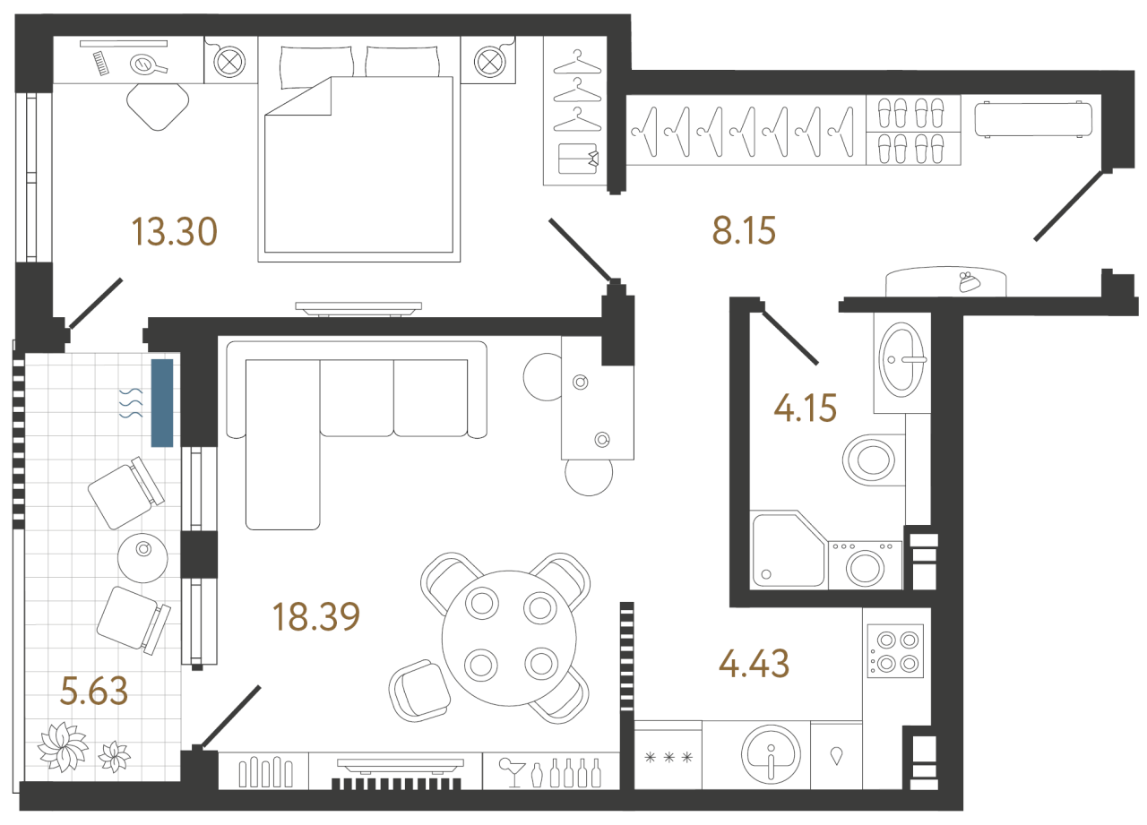 Апартаменты в Белграде, Сербия, 54.05 м² - фото 1