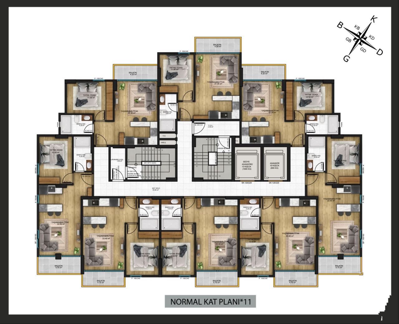 Квартира в Мерсине, Турция, 65 м² - фото 1