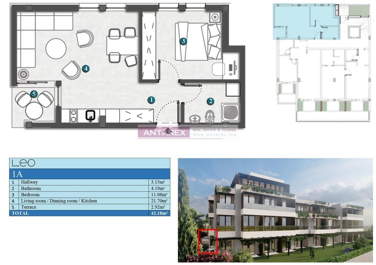 Апартаменты в Кумборе, Черногория, 31.7 м² - фото 12