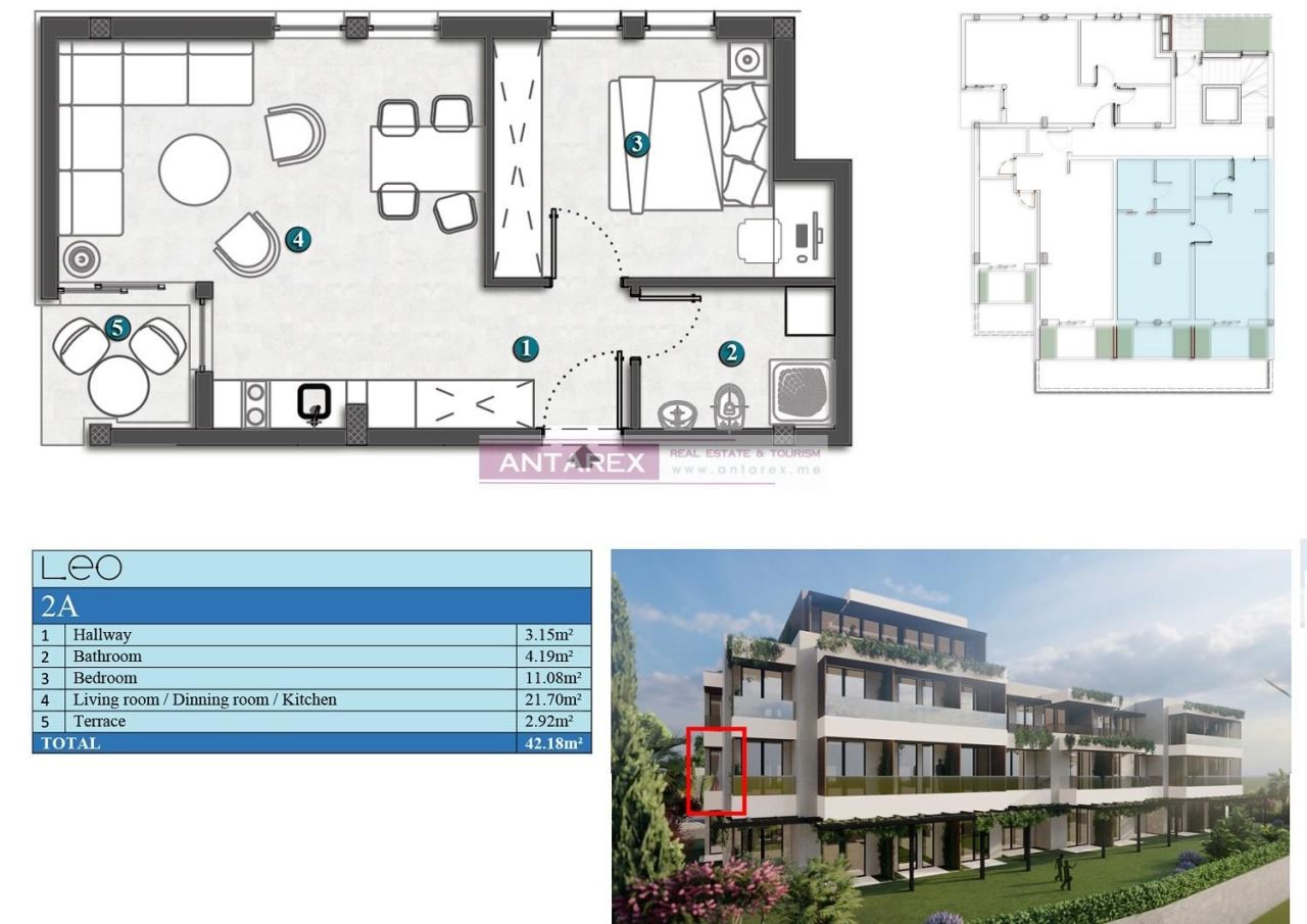 Апартаменты в Кумборе, Черногория, 31.7 м² - фото 14