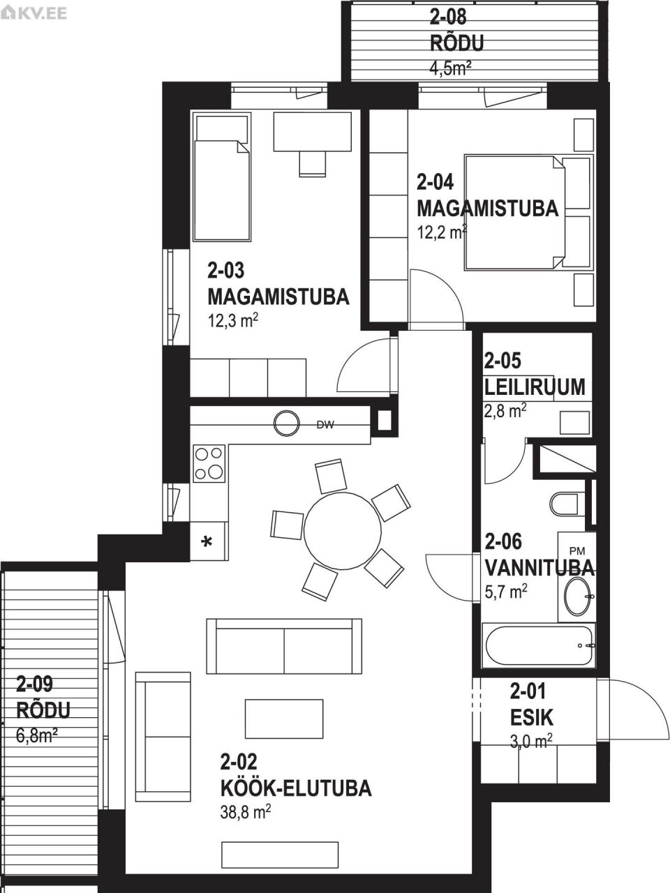 Квартира в Таллине, Эстония, 74.4 м² - фото 2