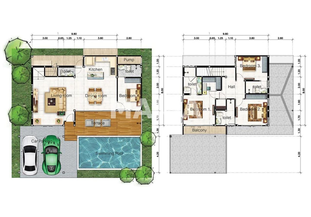 Вилла в Паттайе, Таиланд, 220 м² - фото 2