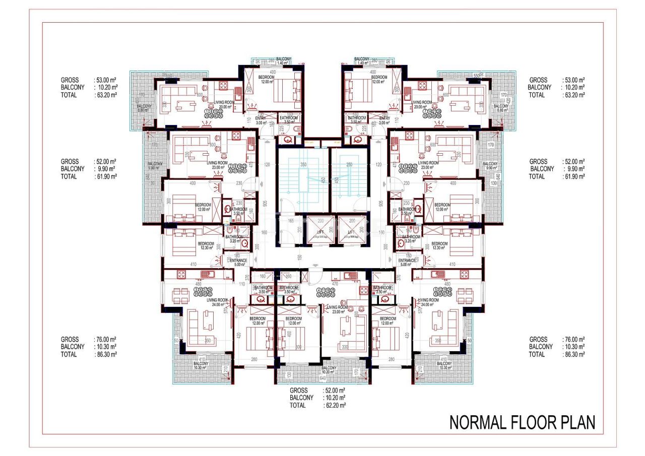 Апартаменты в Алании, Турция, 62 м² - фото 16