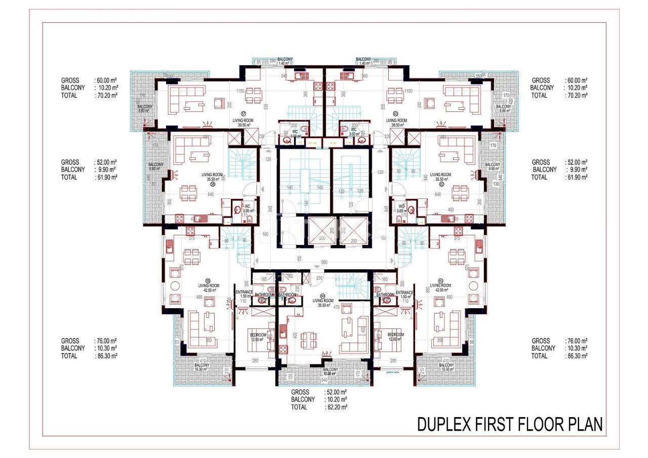 Апартаменты в Алании, Турция, 62 м² - фото 17