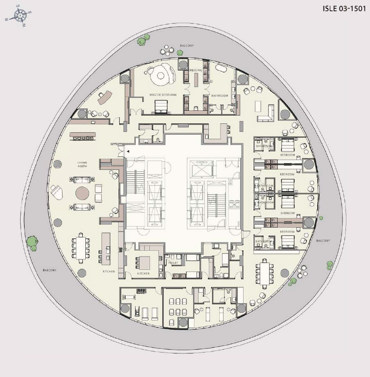 Пентхаус в Рас-эль-Хайме, ОАЭ, 1 342 м² - фото 5