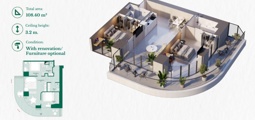 Апартаменты в Батуми, Грузия, 108.5 м² - фото 7