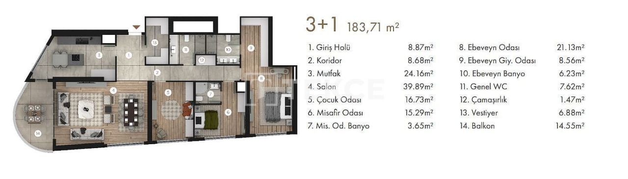 Апартаменты в Анкаре, Турция, 184 м² - фото 14