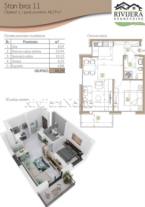 Квартира в Которе, Черногория, 48 м² - фото 5