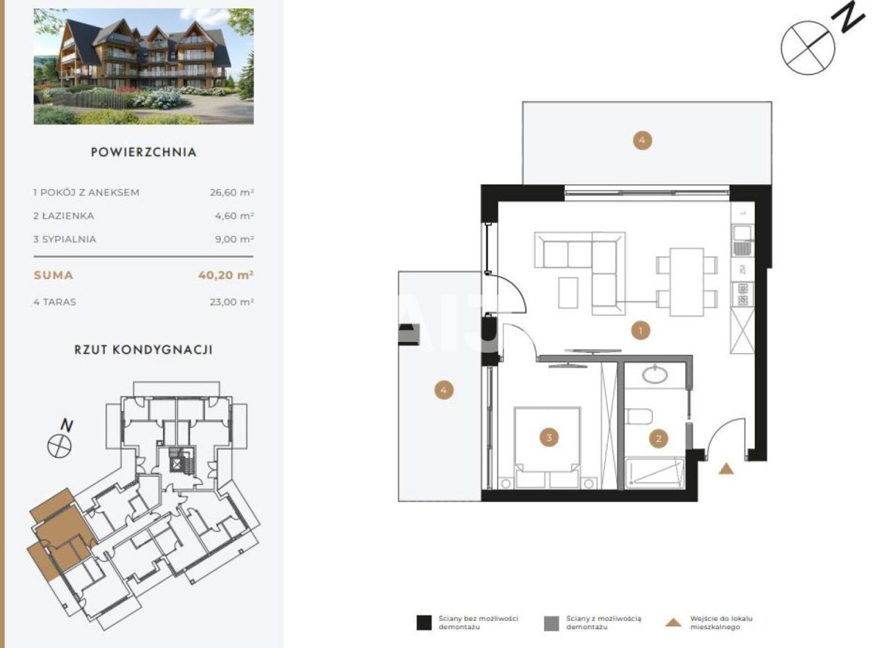 Апартаменты Białka Tatrzańska, Польша, 40.2 м² - фото 2