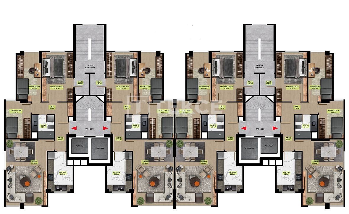 Апартаменты в Стамбуле, Турция, 110 м² - фото 11