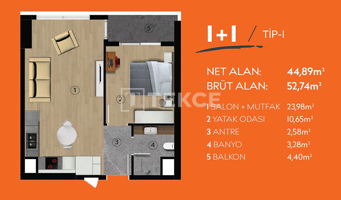 Апартаменты в Анкаре, Турция, 53 м² - фото 19