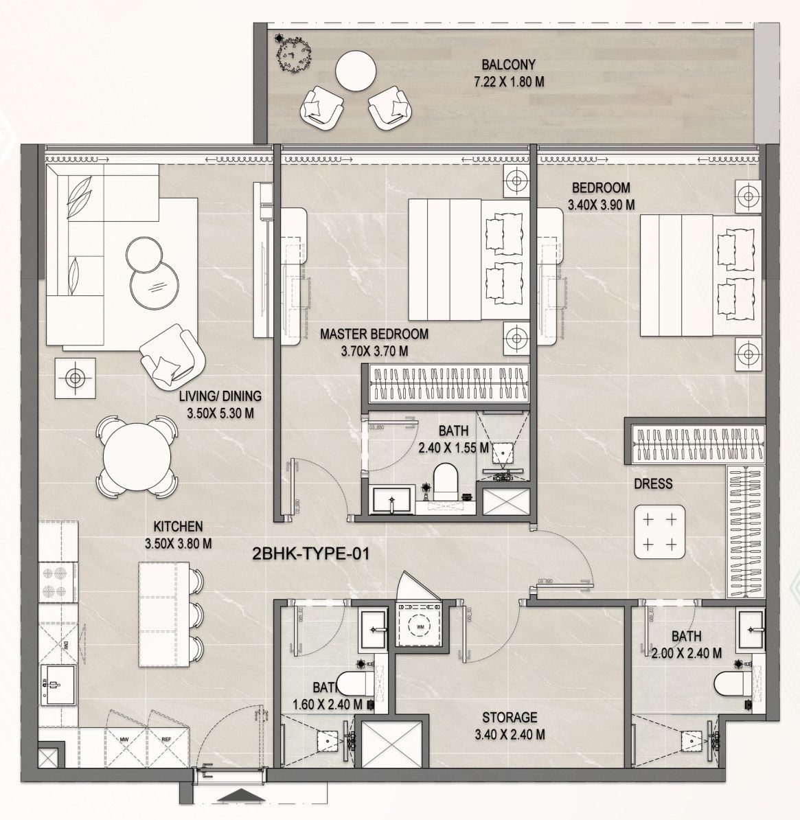 Квартира в Дубае, ОАЭ, 110 м² - фото 6