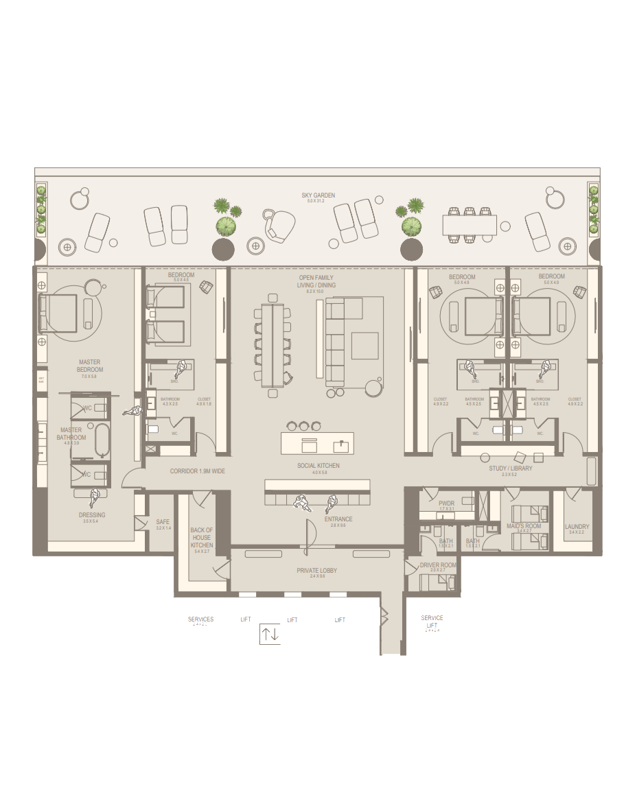 Квартира в Дубае, ОАЭ, 688 м² - фото 8