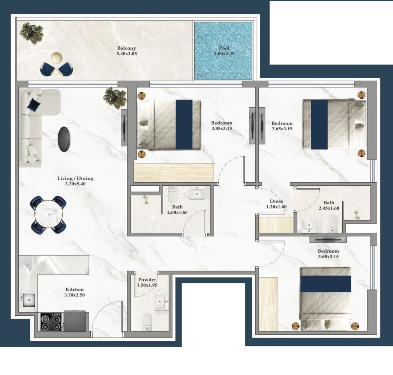 Квартира в Дубае, ОАЭ, 98 м² - фото 14