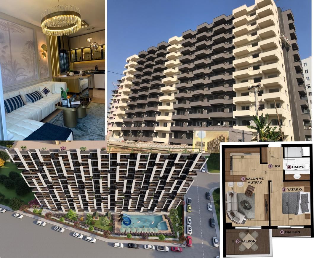 Квартира в Мерсине, Турция, 46.5 м² - фото 4