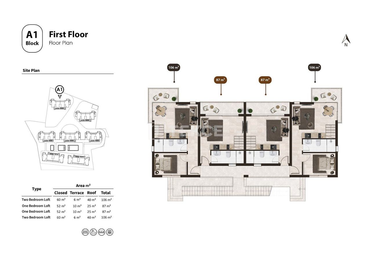 Апартаменты в Газимагусе, Кипр, 42 м² - фото 17