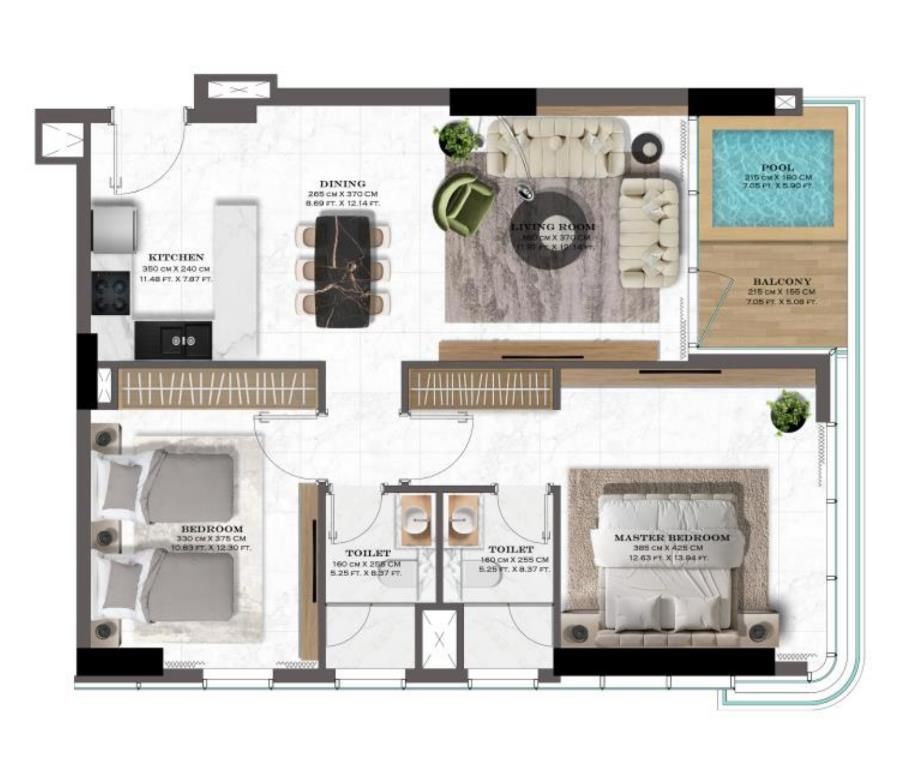 Квартира в Дубае, ОАЭ, 88 м² - фото 13