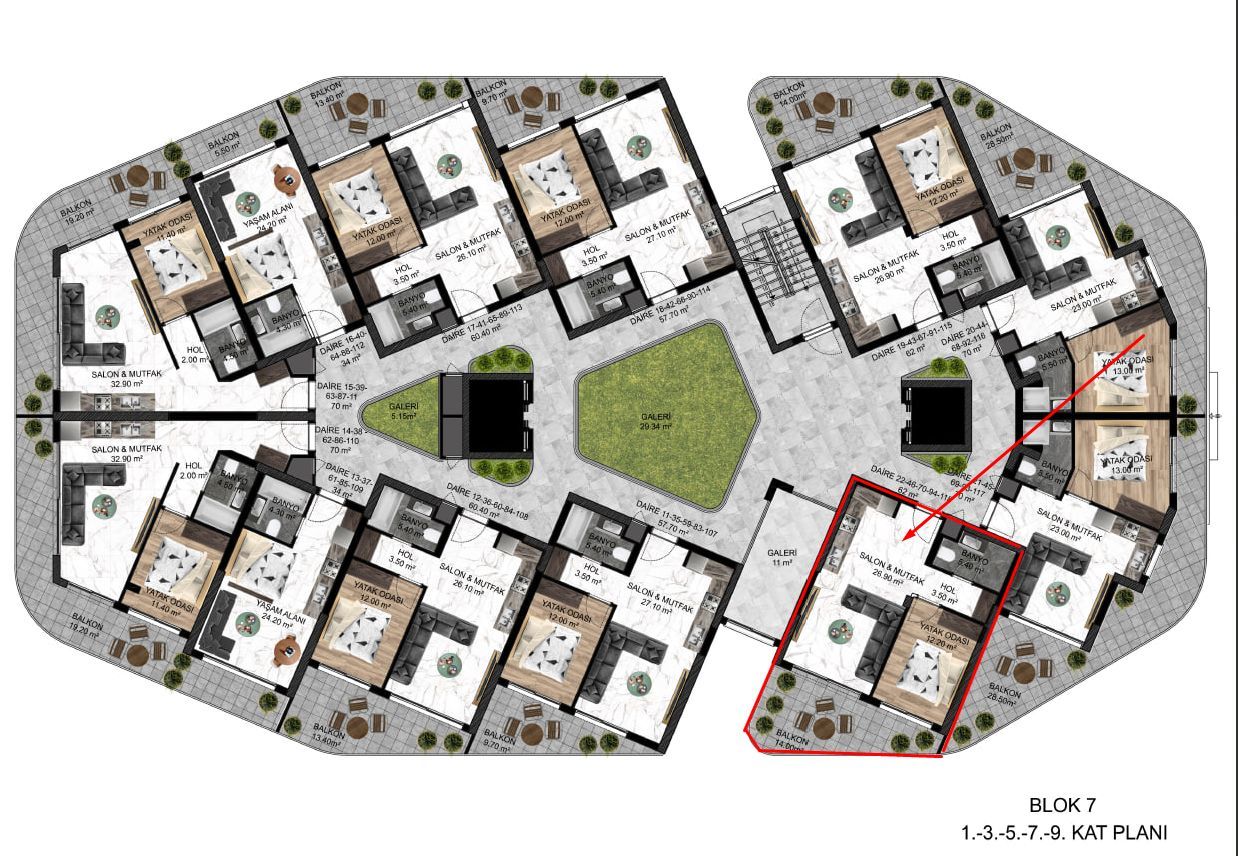 Квартира в Газиверене, Кипр, 60 м² - фото 12
