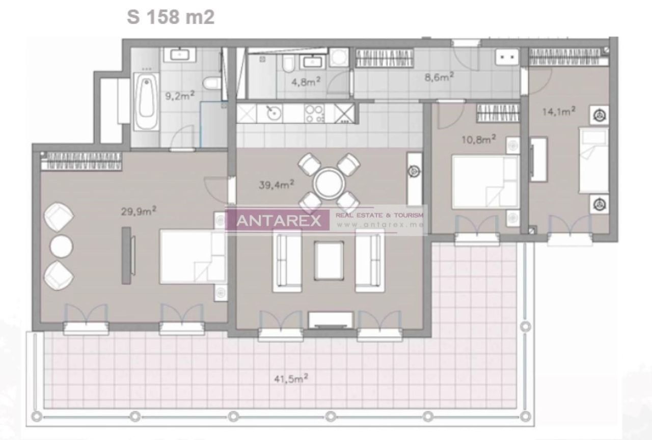 Апартаменты в Кумборе, Черногория, 165 м² - фото 14